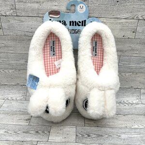 Brand New Luna Mellow Luxe Pink Plush Bunny Slippers Size Medium 6.5-7.5